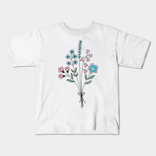 Subtle trans flower bouquet Kids T-Shirt